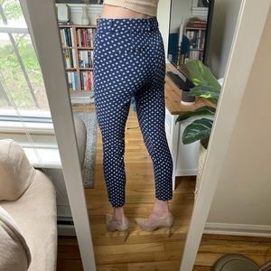 Navy blue patterned dress pants